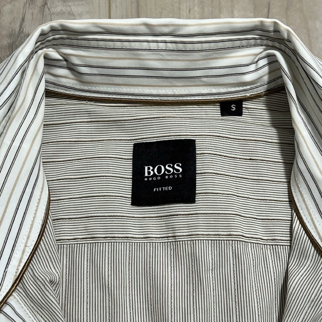 HUGO BOSS(ヒューゴボス)のヒューゴボス/HUGO BOSS ストライプ柄 長袖シャツ Sサイズ 約3万円 メンズのトップス(Tシャツ/カットソー(七分/長袖))の商品写真