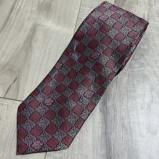 LOUIS VUITTON - ルイヴィトン/LOUIS VUITTON ダミエ柄 ネクタイ 桃紫色 3.5万円
