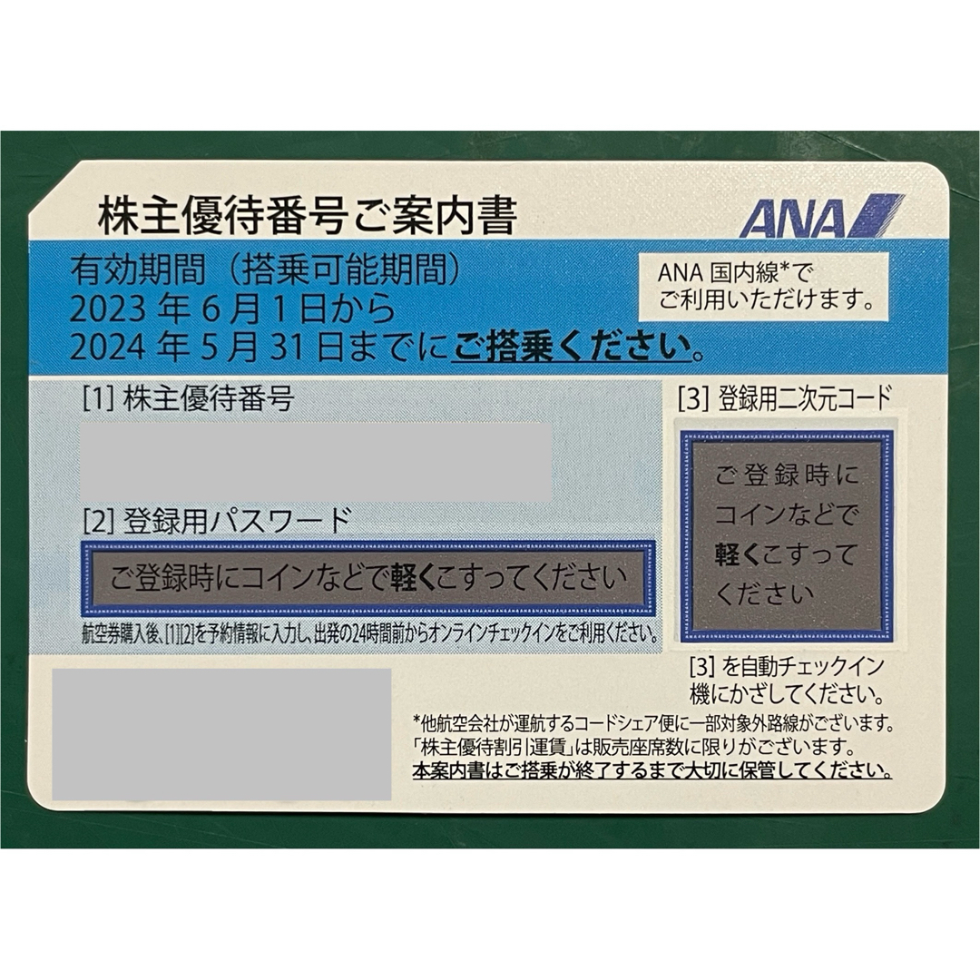 ANA(全日本空輸)(エーエヌエー(ゼンニッポンクウユ))のANA 株主優待券 1枚(2024年5月31日まで有効)  チケットの優待券/割引券(その他)の商品写真