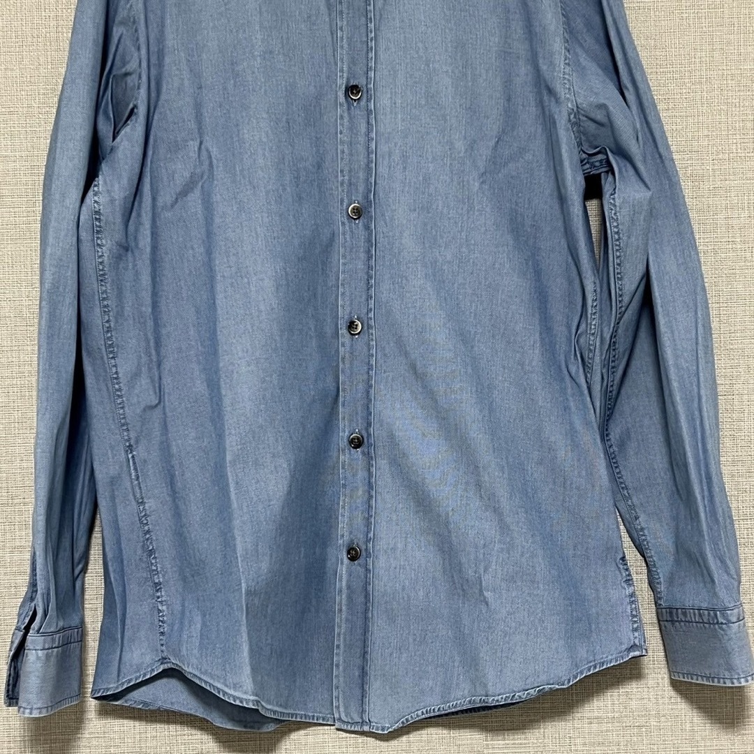HUGO BOSS(ヒューゴボス)の美品 ヒューゴボス/HUGO BOSS 水色 長袖シャツ Sサイズ 約3万円 メンズのトップス(Tシャツ/カットソー(七分/長袖))の商品写真