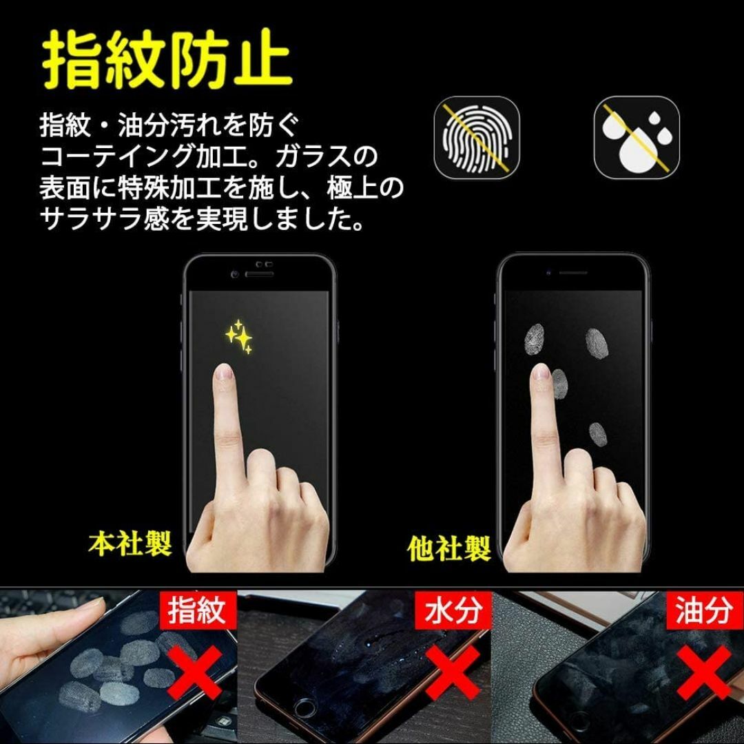 【色:ブラック】iPhone SE 第3世代 フィルム，旭硝子 非光沢 さらさら スマホ/家電/カメラのスマホアクセサリー(その他)の商品写真