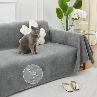 【色: ダークグレー】HomeFirst ソファーカバー 防水 犬猫対策 マルチ(ソファカバー)