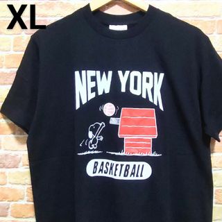 SNOOPY - 【新品】スヌーピー ピーナッツ Tシャツ XL ブラック バスケットボール