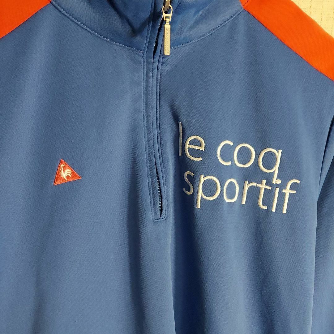 le coq sportif(ルコックスポルティフ)のルコックスポルティフ　トラックジャケット　ハーフジップ　ロゴ　S　レトロ　古着 レディースのジャケット/アウター(ナイロンジャケット)の商品写真