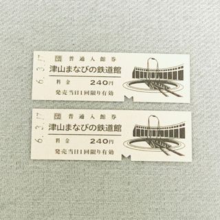 津山まなびの鉄道館の入館券（使用済み）2枚(印刷物)