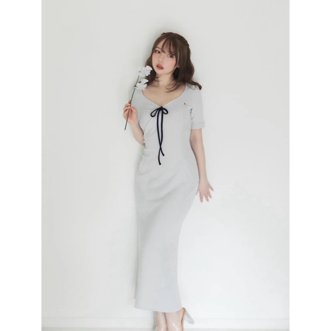 ANDMARY Flora body dress Ice blue レディースのワンピース(ロングワンピース/マキシワンピース)の商品写真