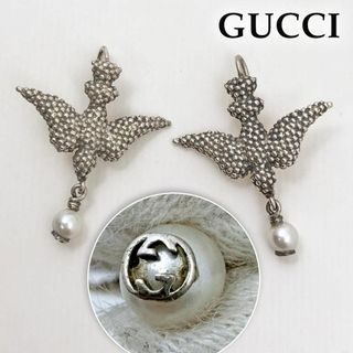 グッチ(Gucci)のグッチ ピアス 両耳セット インターロッキング パール 鳥 シルバー925 純銀(ピアス)