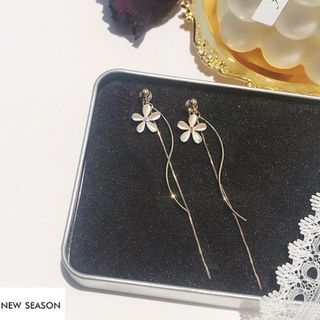 ❤️数量限定❤️花 タッセル ホワイト フラワー ロング ピアス s925 