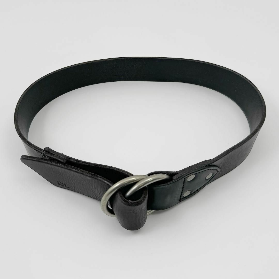 USA製◎ RRL ダブルRL ベルト リングベルト メンズ ラルフローレン 黒 