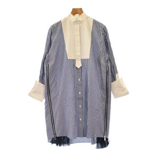 サカイ(sacai)のsacai サカイ カジュアルシャツ 1(S位) 青x白(ストライプ) 【古着】【中古】(シャツ/ブラウス(長袖/七分))