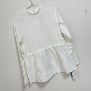 ネックペプラムロングスリーブ Tシャツ  接触冷感 吸水速乾マシンウォッシャブル