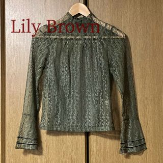 リリーブラウン(Lily Brown)のLily Brown (リリーブラウン) 袖口ベロアレーストップ(シャツ/ブラウス(長袖/七分))