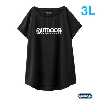 新品☆OUTDOOR メッシュ素材 フレンチスリーブス 黒Tシャツ（3Lサイズ）