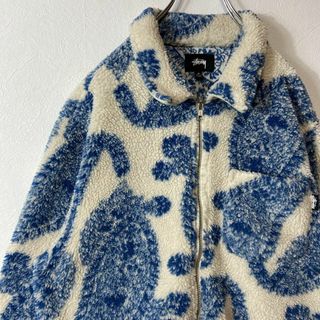 ステューシー(STUSSY)の【人気BIG PAISLEY】STUSSY古着ボアブルゾン総柄ジャケット希少M(その他)