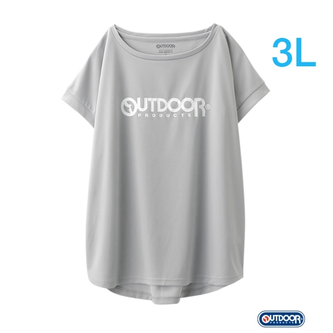 OUTDOOR PRODUCTS(アウトドアプロダクツ)の新品☆OUTDOOR メッシュ フレンチスリーブス グレーTシャツ（3Lサイズ） レディースのトップス(Tシャツ(半袖/袖なし))の商品写真