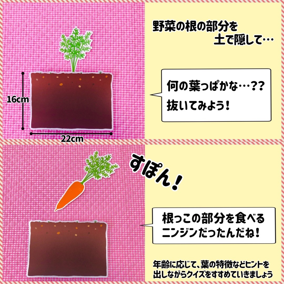 パネルシアター　食育　野菜　保育知育教材　幼稚園　療育　誕生会　発達  キッズ/ベビー/マタニティのおもちゃ(知育玩具)の商品写真