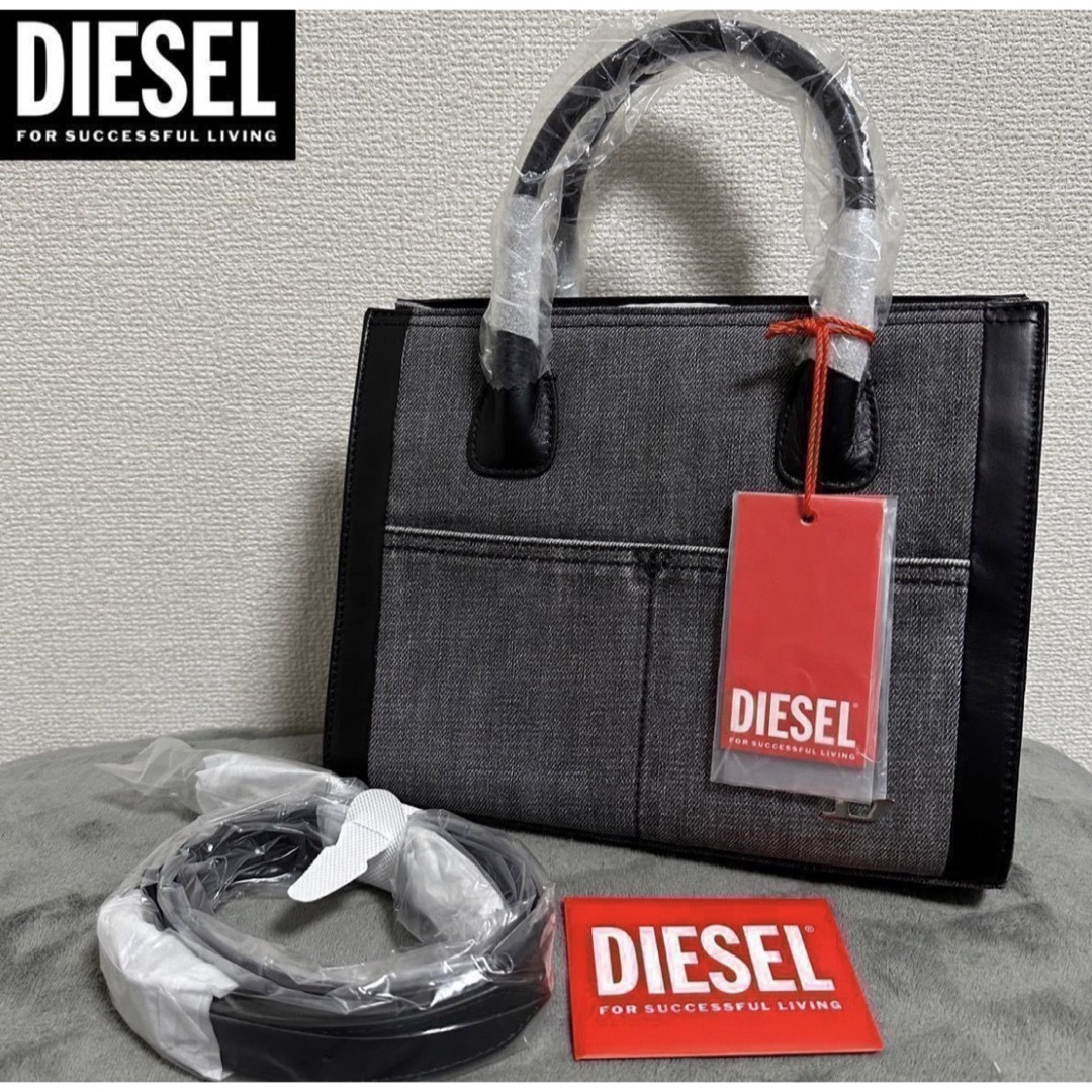 DIESEL(ディーゼル)の【新品/未使用/タグ付】DIESEL 2way デニムレザー ハンドバッグ レディースのバッグ(ハンドバッグ)の商品写真