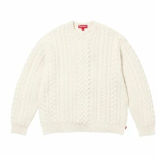 シュプリーム(Supreme)の新品【Ivory・XXL】Appliqué Cable Knit Sweater(ニット/セーター)