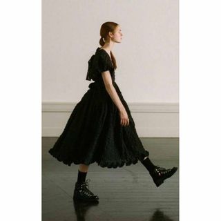 セシリーバンセン(CECILIE BAHNSEN)の美品 セシリーバンセン Maya dress ロングワンピース パフスリーブ(ロングワンピース/マキシワンピース)