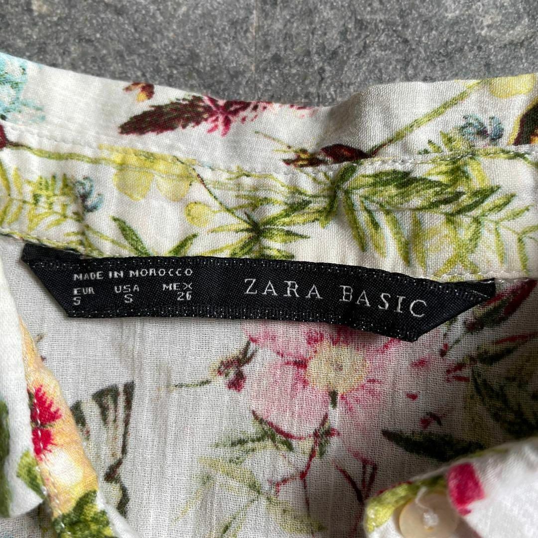 ZARA(ザラ)の56 ZARA ザラ BASIC ベーシック 花柄 フラワー ブラウス シャツ レディースのトップス(シャツ/ブラウス(半袖/袖なし))の商品写真