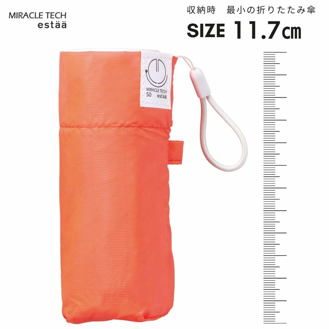 【色: オレンジ】(ミラクルテック) 超コンパクト 軽量 折りたたみ時11.7c レディースのファッション小物(その他)の商品写真
