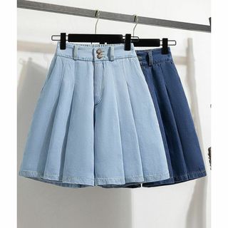 大きいサイズ レディース ショートパンツ　デニム　春夏 秋 新品 ウエストゴム(ショートパンツ)