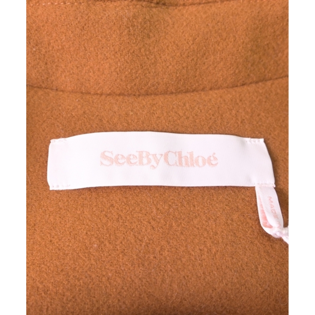 SEE BY CHLOE(シーバイクロエ)のSee By Chloe シー　バイ　クロエ ピーコート 34(XXS位) 茶 【古着】【中古】 レディースのジャケット/アウター(ピーコート)の商品写真