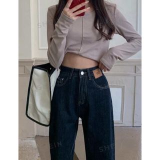 シーイン(SHEIN)のshein ストレートジーンズ　Mサイズ(デニム/ジーンズ)