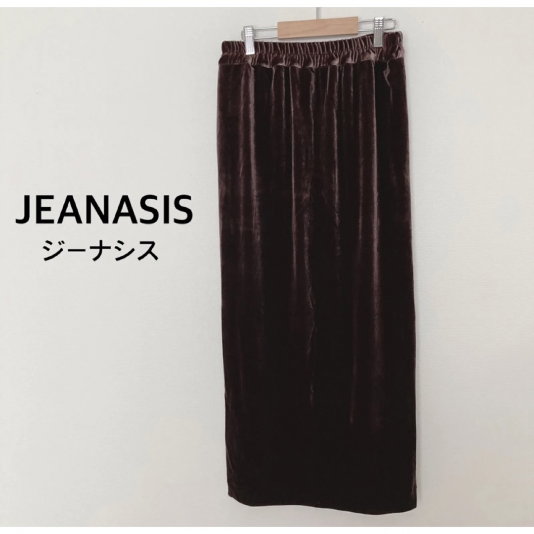 JEANASIS(ジーナシス)の【美品】JEANASIS　ジーナシス　カットベロアナロースカート　ベロアスカート レディースのスカート(ロングスカート)の商品写真