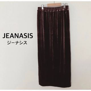 JEANASIS - 【美品】JEANASIS　ジーナシス　カットベロアナロースカート　ベロアスカート