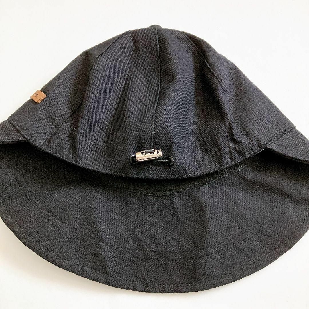 つば広 キャップ　UVカット　紫外線対策　バケットハット　黒　軽量　コンパクト レディースの帽子(キャップ)の商品写真