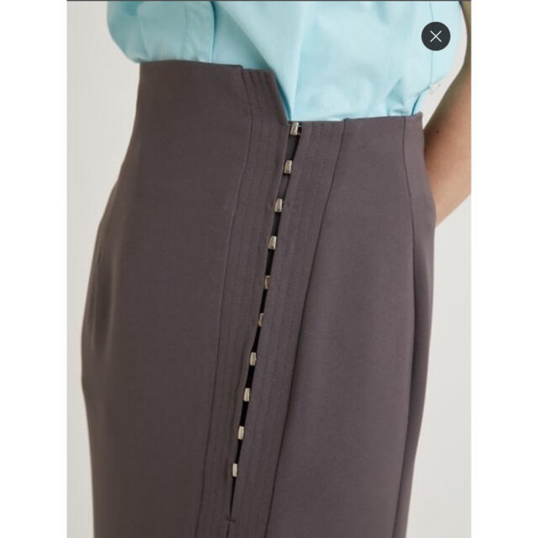 SNIDEL(スナイデル)の美品　スナイデル　メタルビットスリットタイトスカート　0 ブラック レディースのスカート(ロングスカート)の商品写真