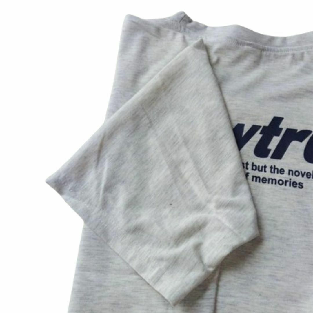 半袖 Tシャツ レディース  カジュアル ロゴ袖丈長め カットソー グレー XL レディースのトップス(Tシャツ(半袖/袖なし))の商品写真