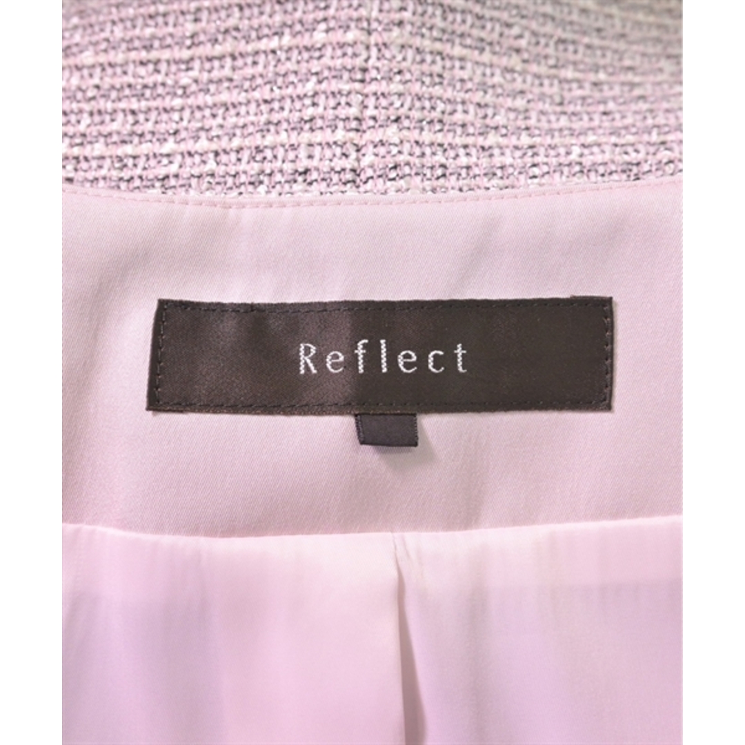 ReFLEcT(リフレクト)のReflect ノーカラージャケット 7(S位) ピンクx白x黒(総柄) 【古着】【中古】 レディースのジャケット/アウター(ノーカラージャケット)の商品写真