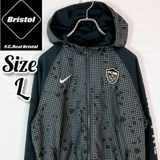 【美品】F.C.R.Bristol ジップアップパーカー ブラック チェック(パーカー)