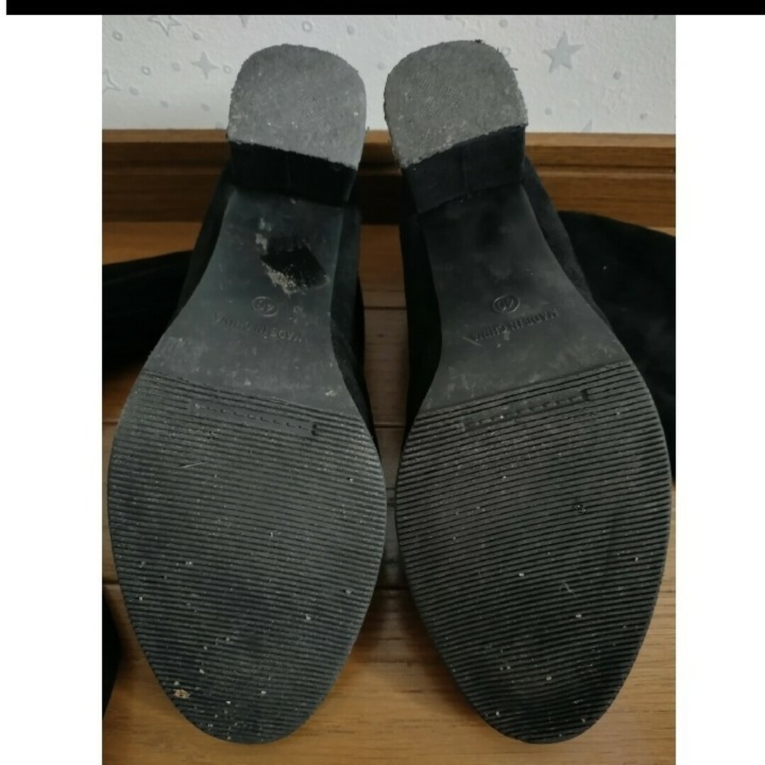 ニーハイ ブーツ ブラック 24.5cm スウェード調 ロングブーツ レディースの靴/シューズ(ブーツ)の商品写真