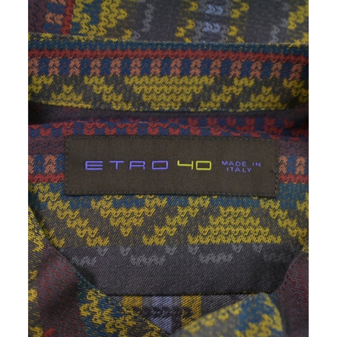ETRO(エトロ)のETRO エトロ カジュアルシャツ 40(L位) 紫xカーキx黄等(総柄) 【古着】【中古】 メンズのトップス(シャツ)の商品写真