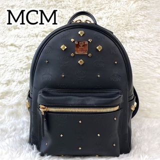 エムシーエム(MCM)の未使用級✨希少　MCM ヴィセトススタッズ　バックパック　PVC ロゴグラム(リュック/バックパック)