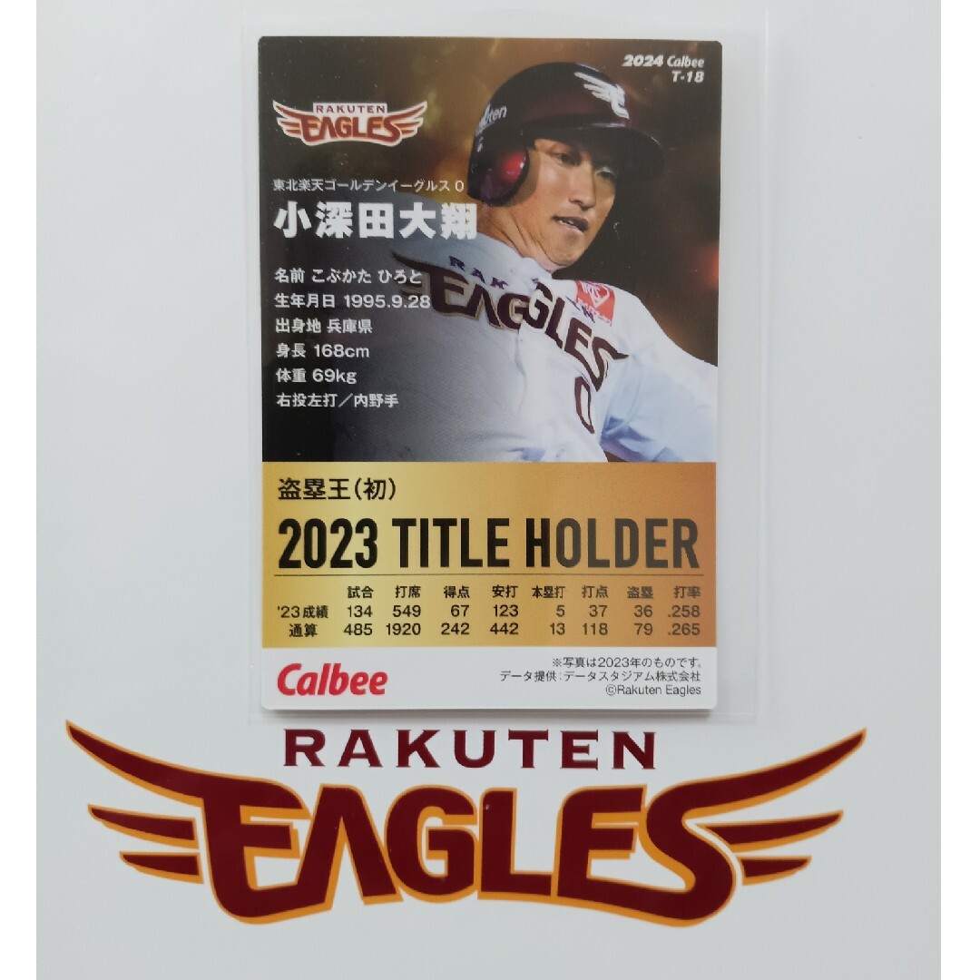 カルビー(カルビー)のカルビー プロ野球 チップス カード 楽天イーグルス T-18 小深田大翔 0 スポーツ/アウトドアの野球(記念品/関連グッズ)の商品写真