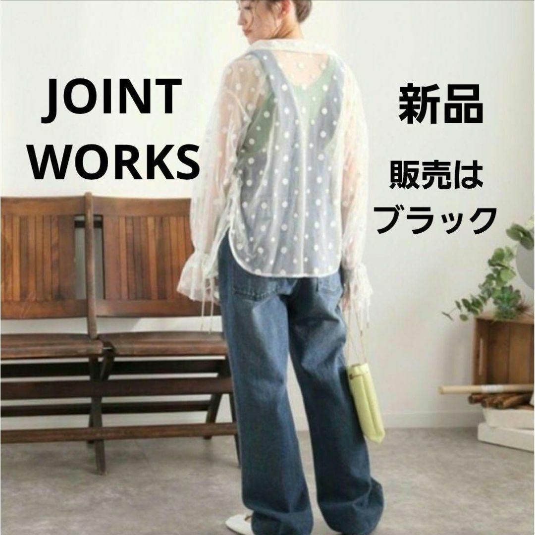 JOINT WORKS(ジョイントワークス)の【新品】ジョイントワークス　チュールドット刺繍ブラウス　ブラック　ドット レディースのトップス(シャツ/ブラウス(長袖/七分))の商品写真