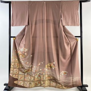 色留袖 身丈162cm 裄丈62.5cm 正絹 優品 【中古】(着物)