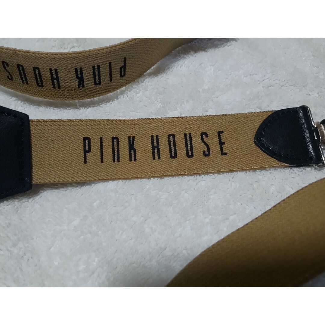 PINK HOUSE(ピンクハウス)のピンクハウス ベージュロゴサスペンダー レディースのファッション小物(サスペンダー)の商品写真