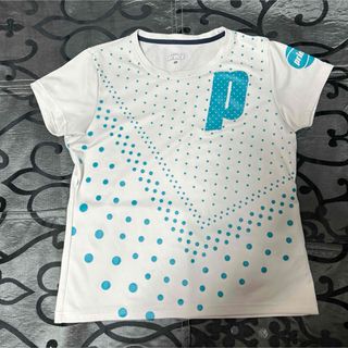 プリンス(Prince)のプリンス　テニス　バドミントン　白×エメラルドグリーン　速乾　Tシャツ　L(Tシャツ(半袖/袖なし))