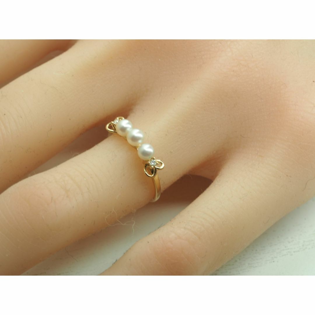 TASAKI(タサキ)の◆田崎真珠　TASAKIタサキ　可愛いベビーパールダイヤリング　指輪　K18YG レディースのアクセサリー(リング(指輪))の商品写真