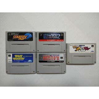 スーパーファミコン(スーパーファミコン)の【SFC】５本セット　スターフォックス、インベーダー、首都高バトル、ミニ四駆(家庭用ゲームソフト)