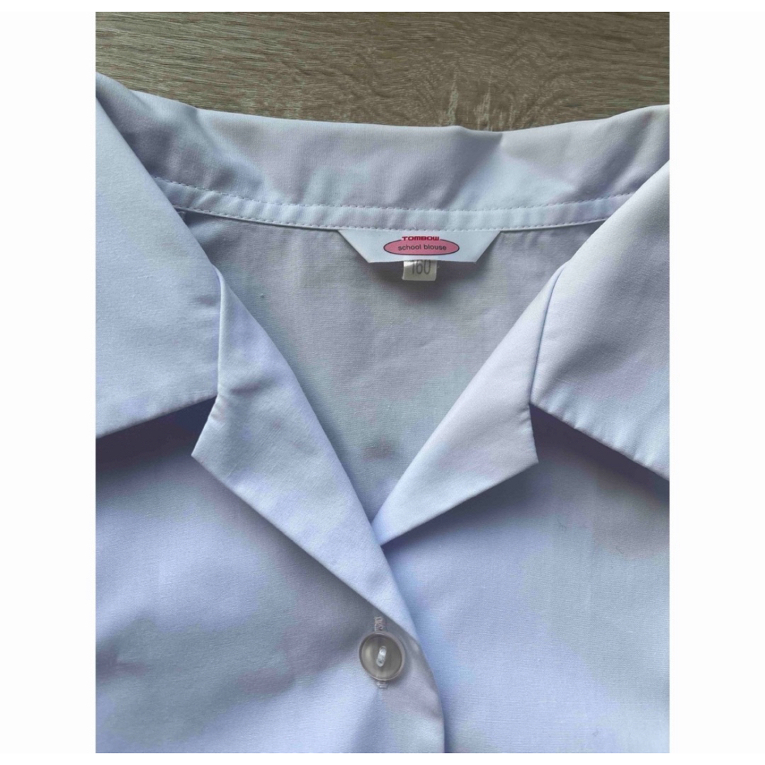 トンボ　スクールシャツ　160 半袖　開襟襟タイプ レディースのトップス(シャツ/ブラウス(半袖/袖なし))の商品写真