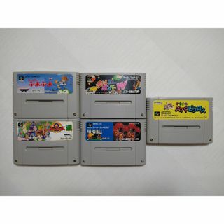 スーパーファミコン(スーパーファミコン)の【SFC】５本セット　ぷよぷよ、ぱにっくボンバー、プロフットボール、ピクロス(家庭用ゲームソフト)