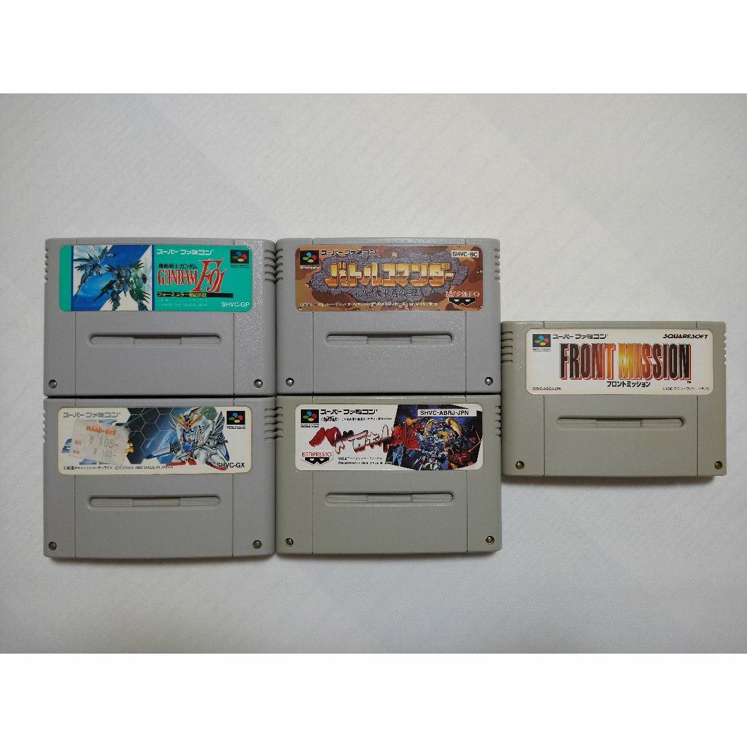 スーパーファミコン(スーパーファミコン)の【SFC】５本セット　SDガンダム、バトルコマンダー、ロボット、フロントミッショ エンタメ/ホビーのゲームソフト/ゲーム機本体(家庭用ゲームソフト)の商品写真