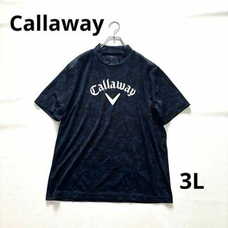 キャロウェイ(Callaway)のキャロウェイ　3L 半袖モックネック　カモフラ　大きいサイズ　ネイビー　メンズ(ウエア)