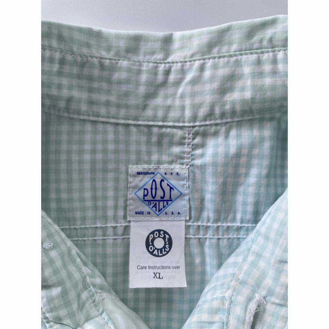 POST OVERALLS(ポストオーバーオールズ)のPOST O'ALLS 米国製 半袖ワークシャツ XL グリーン メンズのトップス(シャツ)の商品写真